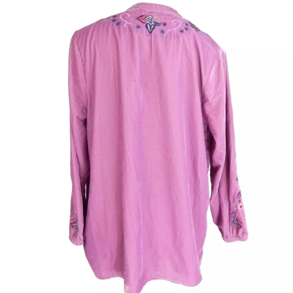 Soft Surroundings Velvet Embroidered Blouse - Picture 3 of 5